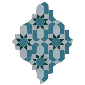 Mosaic House Moroccan tile Dazzle 17-28-24 Sky blue Teal Sea Green  zellige, mosaic, zellij, field, pattern, glaze, intricate, classic, traditional, complex 